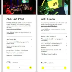 Pakiety ADE Amsterdam: Pro Pass, Lab Pass, Green i Beats. Wybierz swój bilet na festiwal muzyczny.