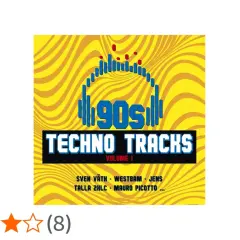 Okładka albumu "90s Techno Tracks Vol. 1" z wykonawcami jak Sven Väth.