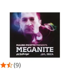 Mauro Picotto na okładce albumu "Meganite" z dymem w tle.