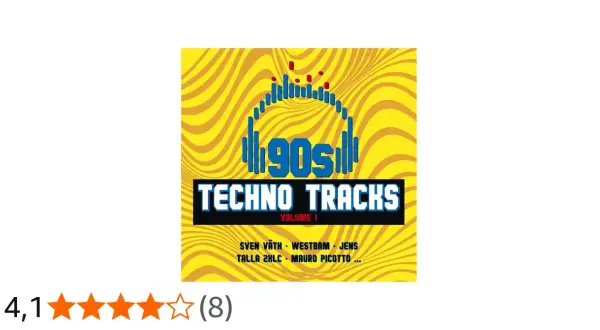 Okładka albumu "90s Techno Tracks Vol. 1" z wykonawcami jak Sven Väth.