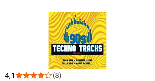 Okładka albumu "90s Techno Tracks Vol. 1" z wykonawcami jak Sven Väth.